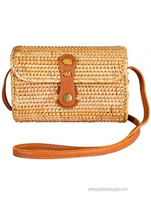 NATURAL NEO Clutch Wallet Straw Bag Boho Circle Crossbody Purse Rattan Hand Woven For Women Small Shoulder Crossbody Necessities Bags Wicker Purses In Summer Vacation With Flower Patterns