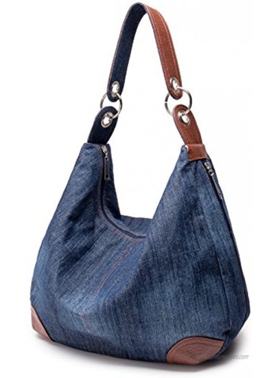 Dreams MallTM Women's Handbag Purse Hobo Tote Top Handle Shoulder Crossbody Bags Denim,Blue