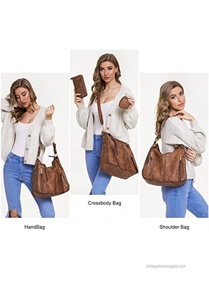 Lapsting Hobo Bags for Women Handbags Purse Ladies Boho Shoulder Bag Crossbody Purses Faux Leather