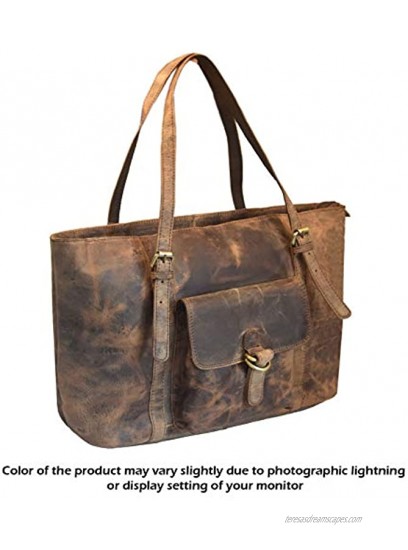 Leaderadjo Vintage Genuine Leather Tote Bag for Women Large Shoulder Purse Handbag Women's Tote Handbags…
