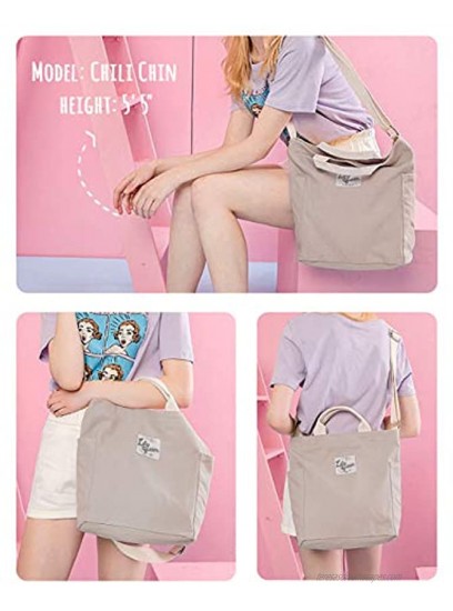 Lily Queen Women Canvas Tote Handbags Casual Shoulder Work Bag Crossbody