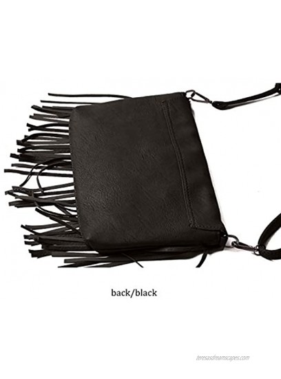LUI SUI Women PU Leather Hobo Fringe Tassel Cross Body Bag Vintage Shoulder Handbag for Girls