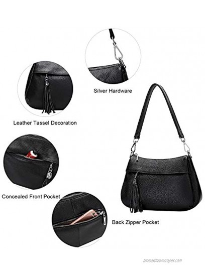 OVER EARTH Genuine Leather Handbags for Women Crossbody Bag Ladies Shoulder Hobo Purse Small