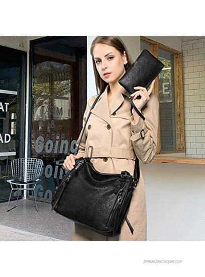 Realer Handbags for Women Large Crossbody Hobo Bags with Matching Wallet