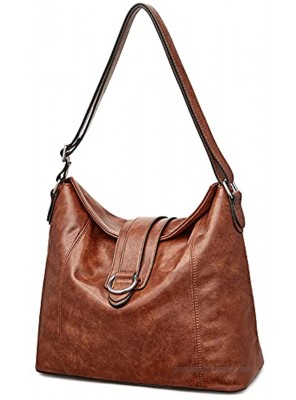 S-ZONE Women Large Hobo Bag Soft Shoulder Tote Handbags Vegan Leather
