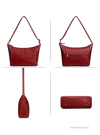 S-ZONE Women Shoulder Hobo Purses and Handbag Medium Genuine Leather Crossbody Bags