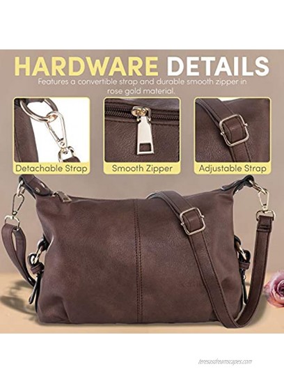 Small Hobo Handbag for Women Top Handle Crossbody Bag Ladies PU Leather Shoulder Purse + Katloo Nail Clipper