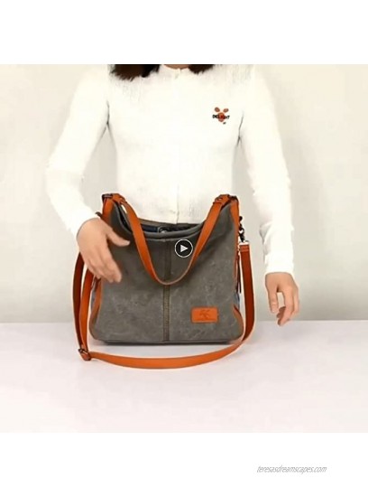 Women's Vintage Canvas Shoulder Work Tote Purse Hobo Bags Handbag Crossbody Bag