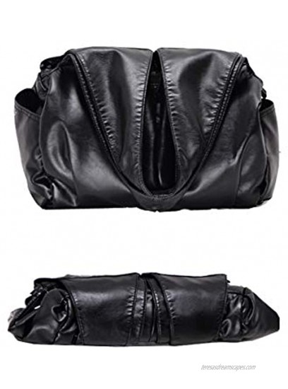 XMRS Handbag For Women,Large Slouchy Hobo Bag Soft Washed PU Leather Purse Amazing Multi Pocket Totes