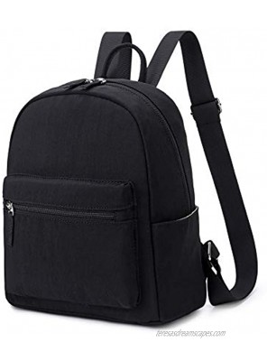 Abshoo Nylon Mini Women Backpacks Casual Lightweight Small Backpack Purse for Girls Bookbag Black