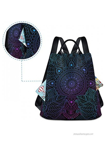 ALAZA Art Arabesque Mandala Ethnic Bohemian Backpack Purse for Women Anti Theft Fashion Back Pack Shoulder Bag