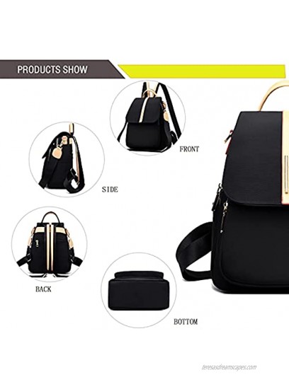 Backpack Purse For Women Small Nylon Fashion Backpack For Ladies Lightweight Travel Daypack Bag