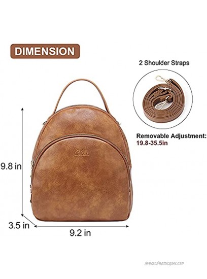 CLUCI Small Backpack Purse for Women Girls Cute Leather Backpack Mini Convertible Fashion Travel Shoulder Bag
