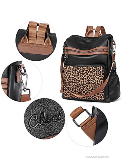 CLUCI Women Backpack Purse Fashion PU Leather Handbag Large Designer Travel Ladies Shoulder Bag with Tassel