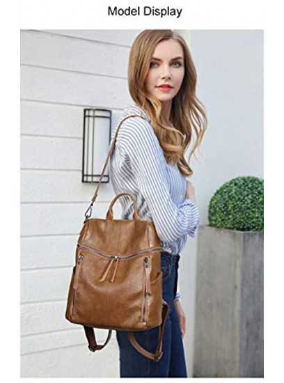 ETRYBEST Women Leather Backpack Fashion Casual Daypack Rucksack Ladies Purse Travel Shoulders Bag
