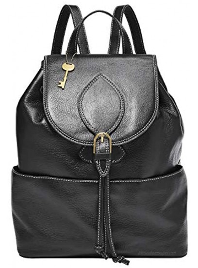 Fossil Women's Luna Leather Backpack Purse Handbag Black