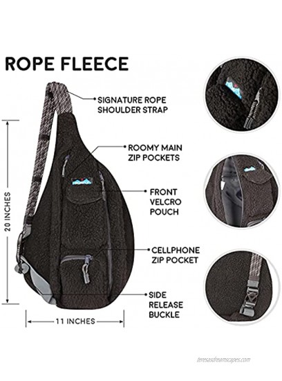 KAVU Rope Fleece Bag Sling Crossbody Sherpa Backpack Travel Purse