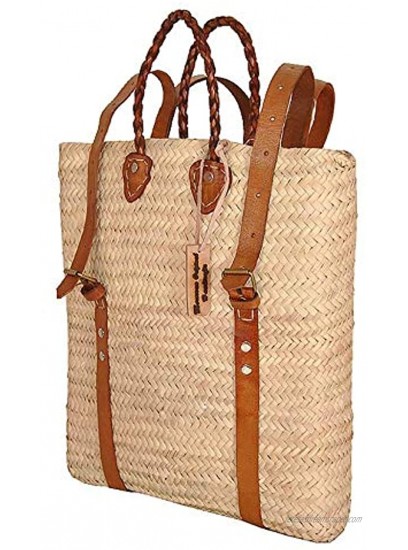 Palm Leaf Backpack Straw Bag Made Shopping and Picnic Baskets Traditional Moroccan Bag Leather Made Bags Handcrafted Bag Beach Bag. Brown