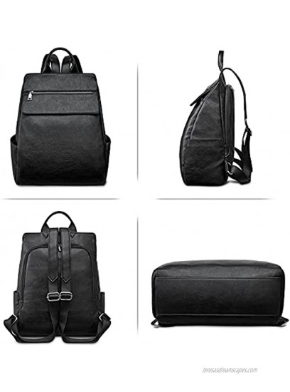 S-ZONE Women Fashion Backpack Purse Vegan Leather Anti-theft School Shoulder Bags Travel Rucksack