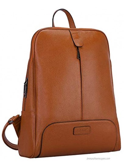S-ZONE Women Genuine Leather Backpack Purse Travel Handbag College Bookbag
