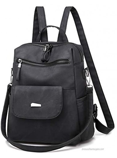 Sibewora Women's Backpack Purse Lady Anti-theft Bag Girls Daypack Casual Convertible Travel Bag Woman Shoulder Bag black