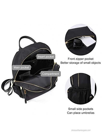 Small Backpack Purse for Women Ladies with Anti Theft Pocket Lightweight Waterproof Mini Cute Travel Casual Backpack for Girl Teens Black Fashion Handbag Bookbag for College Travel