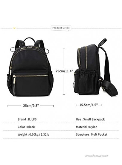 Small Backpack Purse for Women Ladies with Anti Theft Pocket Lightweight Waterproof Mini Cute Travel Casual Backpack for Girl Teens Black Fashion Handbag Bookbag for College Travel