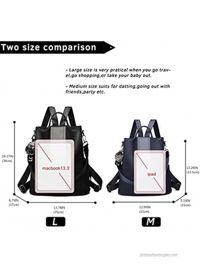 TcIFE Backpack Purse for Women Fashion School Purse and Hangbags Shoulder Bags Nylon Anti-theft Rucksack