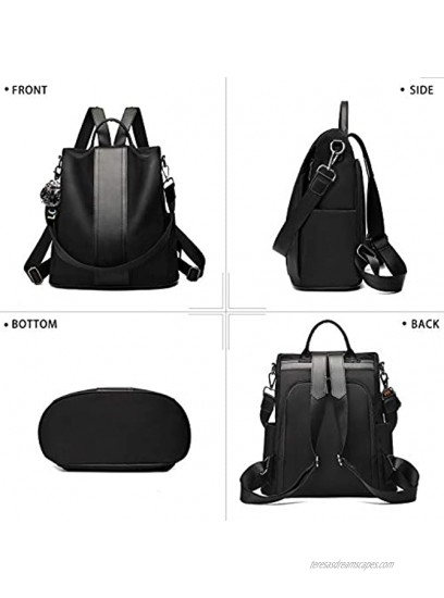 TcIFE Backpack Purse for Women Fashion School Purse and Hangbags Shoulder Bags Nylon Anti-theft Rucksack
