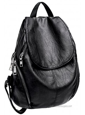 UTO Women Backpack Purse PU Washed Leather Large Capacity Ladies Rucksack Shoulder Bag