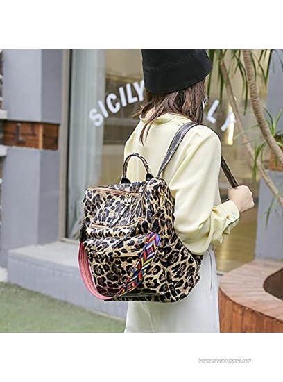 Women Backpack Purse Fashion Travel Bag Multipurpose Designer Handbag Ladies Satchel PU Leather Shoulder Bags Leopard Brown