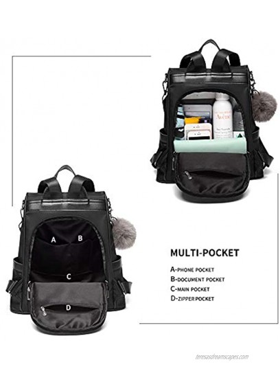 Women Backpack Purse Nylon Anti-theft Fashion Casual Lightweight Travel School Shoulder Bag