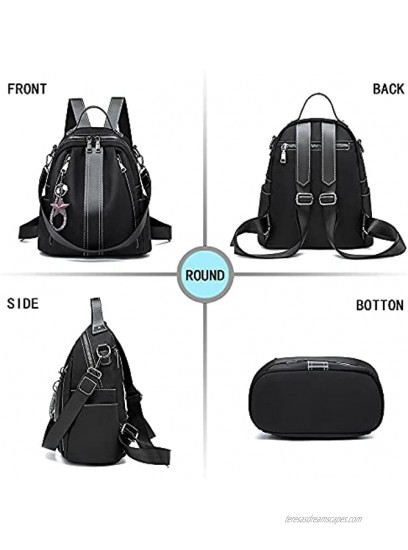 Women Backpack Purse（2021 new） Waterproof oxford cloth Travel Bag Casual Convertible Shoulder Bags small black