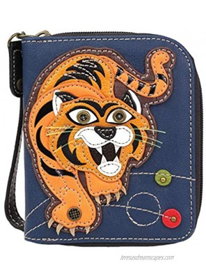 Chala Handbags Tiger Zip-Around Wallet Wristlet Tiger Lover