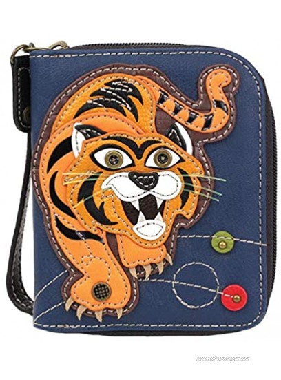 Chala Handbags Tiger Zip-Around Wallet Wristlet Tiger Lover