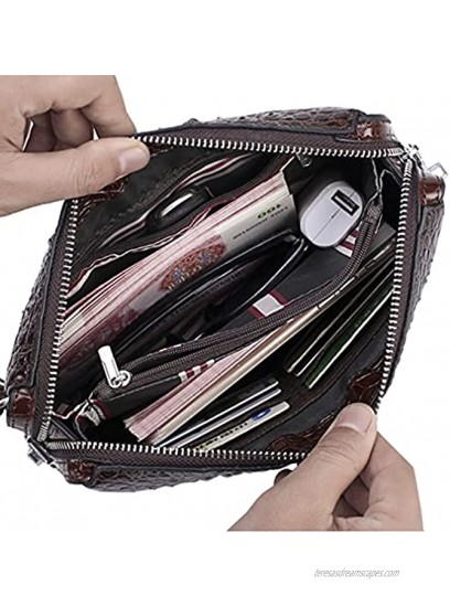 Hebetag Leather Clutch Purse Wallet for Men Organizer Holder Wrist Bag
