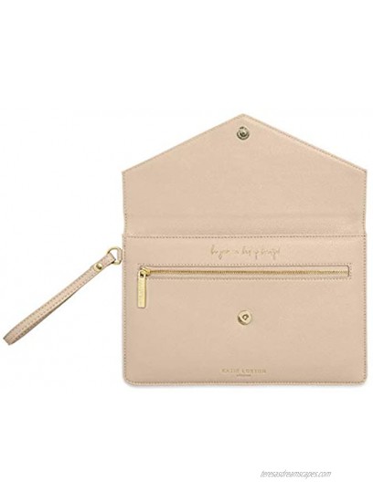 Katie Loxton Esme Womens Vegan Leather Envelope Clutch Wristlet Bag Nude Pink