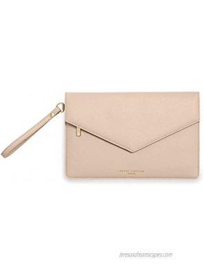 Katie Loxton Esme Womens Vegan Leather Envelope Clutch Wristlet Bag Nude Pink
