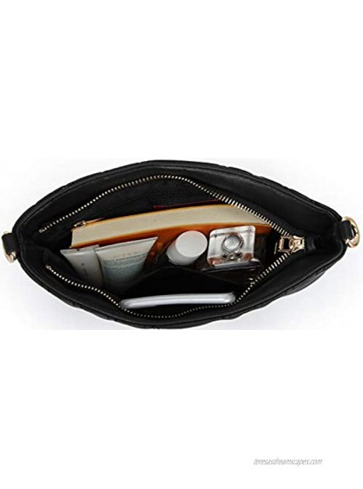 Lola Mae Quilted Clutch Wristlet Purse Soft PU Lightweight Crossbody Shoulder Bag Large Wallet