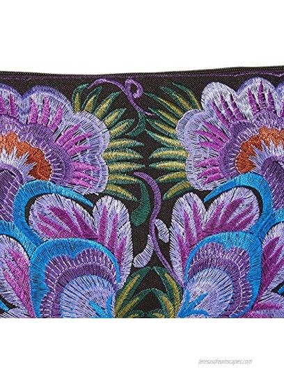Sabai Jai Floral Embroidered Boho Clutch Handmade Ethnic Flower Wristlet Purse