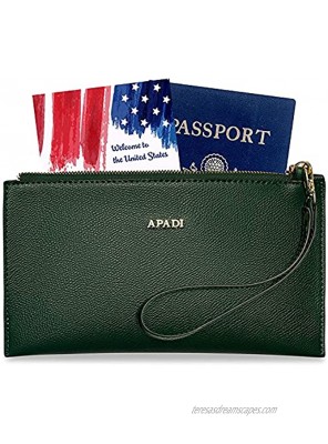 Travel Document Organizer RFID Passport Wallet Case Family Holder Id Wristlet Olive Green