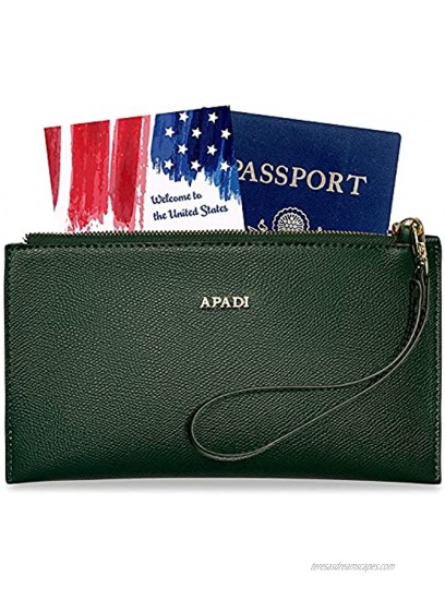 Travel Document Organizer RFID Passport Wallet Case Family Holder Id Wristlet Olive Green