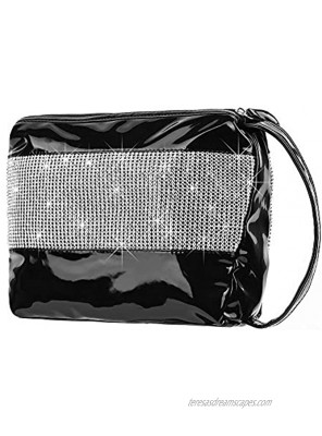 Valleycomfy Wristlet Purse Women's Wristlet Handbags with Bling Rhinestones for Women and GirlsBlack