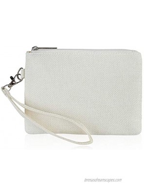 Vegan Leatherette Clutch Pouch Purse Travel Wallet Shoulder-Crossbody Strap Bangle Wristlet Convertible Bag