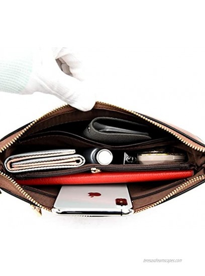 Women Small Leather Crossbody Shoulder Bag Lightweight Cell Phone Wallet Wristlet Purse