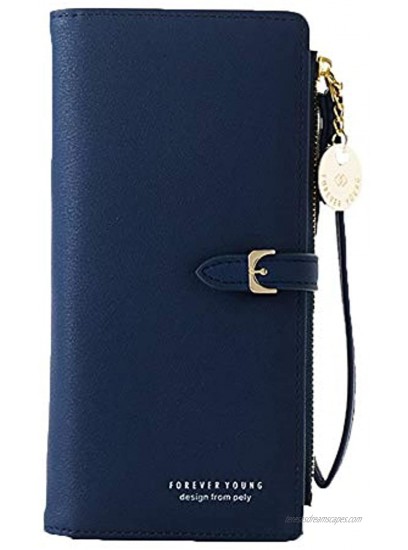 Women's Wristlet Wallet PU Leather Clutch Purse with Wrist Strap Hand Bag for Cell Phone Gift for Women Girls
