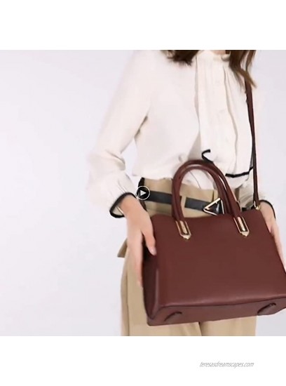 Ainifeel Women's Genuine Leather Handbags and Purses Top Handle Handbags For Work Business Purse Office Bags
