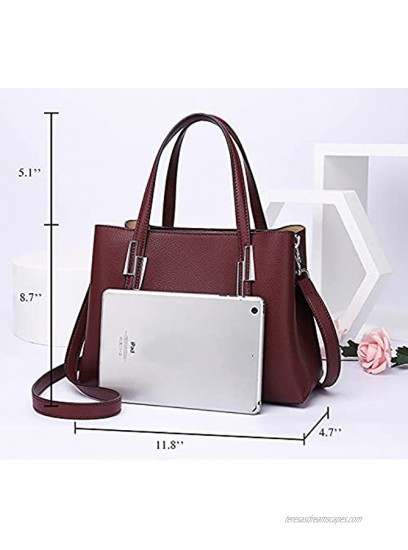 Ainifeel Women's Genuine Leather Tote Purse Top Handle Handbags For Work Shoulder Handbags