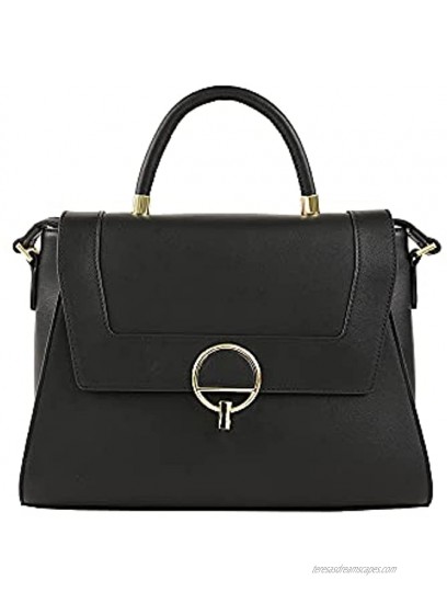 Angel Sky Women Fashion Soft Faux Leather and Canvas Top Handle Bag Crossbody Handbag