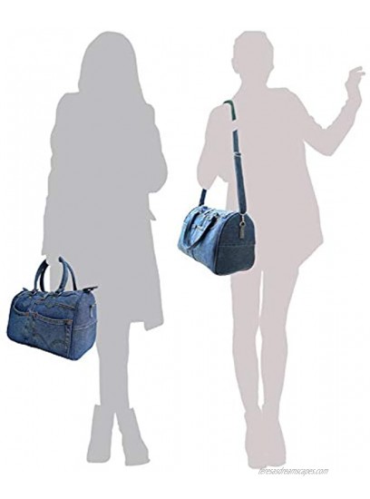 Bijoux De Ja Blue Denim Doctor Style Top-handle Shoulder Women Handbag Purse ML100